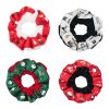4 Pcs Multicolor Christmas Velvet Hair Scrunchies Polyester Ribbon Elastic Hair Band Ponytail Hair Accessories Hair Ties