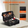 VEVOR Makeup Train Case Large Storage 3 Tiers, Convenient Carry With Handle, Strap, Professional Waterproof Oxford Makeup Storage Organizer Box