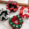 4 Pcs Multicolor Christmas Velvet Hair Scrunchies Polyester Ribbon Elastic Hair Band Ponytail Hair Accessories Hair Ties