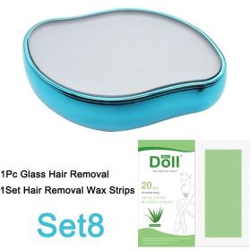 New Nano Glass Physical Hair Removal Painless Safe Epilator Easy Cleaning Reusable Body Beauty Glass Epilation Tool Kit (Color: Set8 Glass)