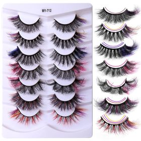 7 Pairs Color High Imitation Mink Hair False Eyelashes (Series: 4)