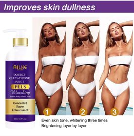 AILKE Glutathione Lighten Body Lotion, Moisturizing, Hydration, Even Skin tone, Improve Dark & Black Skin, Support Private logo (Color: Body Lotion)