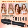 Hair Dryer Brush, 5 in 1 Detachable Blow Dryer Brush, Negative Ionic Hot Air Brush, Hair Styling Tool Set, Round Hot Air Straightener Brush Volumizer