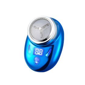 Portable Compact Mini Intelligent Electric Shaver With Digital Display, Comfort Smart Digital Shaver, Cordless (Color: Blue)